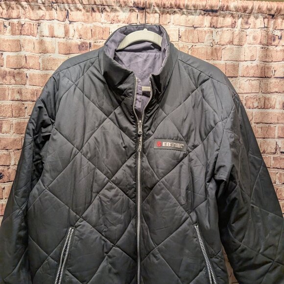 EB TEK Black Reversible Quilted Jacket with Zip Pockets Size Large - Picture 2 of 15
